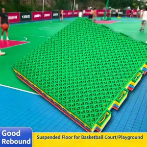 Dalles de sol suspendues antidérapantes HANLI pour extérieur, en PP, épaisseur 15 mm, écologiques, pour terrains de basketball et de badminton - Product Image 2