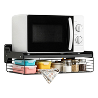 Étagère d'angle murale pour four de cuisine, support de rangement pour micro-ondes, étagère d'angle pour four à pizza avec tiroir