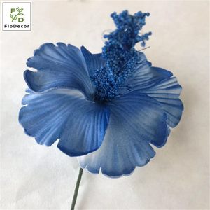 Têtes de fleurs artificielles Hibiscus Rosa pour bricolage Clip de couronne Décoration d'hôtel de mariage Arrangement floral - Product Image 4