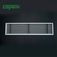 Diffuseur linéaire encastré en plastique ABS pour système de ventilation HVAC, grille de ventilation de plafond réglable pour l'admission d'air