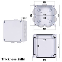 Boîtier de jonction électrique étanche en plastique ABS pour extérieur, série RA 100x100x70mm, IP65, OEM/ODM, fabrication sur mesure