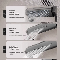 Robinet de douche intelligent à affichage LED de la température, commande par bouton, touches de piano, design moderne, en cuivre et céramique, pour usage hôtelier