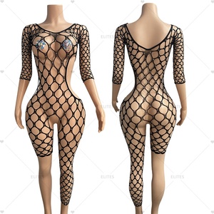 Costumes sexy ELITES avec taxes incluses, tenue de strip-teaseuse ornée de diamants, vêtements de performance, vêtements de danse exotique en résille - Product Image 4