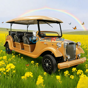 Voiture électrique de tourisme vintage couleur orange personnalisée, 8-11 passagers, toit rigide, véhicule rétro pour visites en zone touristique, station balnéaire, mariage - Product Image 6