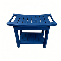Table d'appoint Adirondack avec étagère de rangement à 2 niveaux en HIPS, table d'appoint de jardin pour balcon, pelouse, cour
