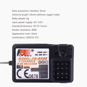 Récepteur Flysky FS-GR3E 3 canaux 2,4 GHz en plastique certifié CE/FCC avec mise à niveau Failsafe pour émetteur de voiture/bateau RC, modulation GFSK - Product Image 6