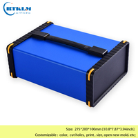 Boîte de jonction portable en aluminium, mallette de distribution, pour projet électronique, bricolage, 275x200x100mm, terminal portable