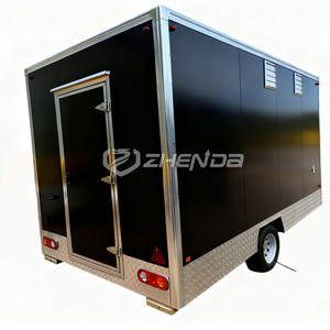 Remolques de Comida Personalizados, Totalmente Equipados, de Acero Inoxidable, Remolque de Comida Cuadrado Negro, Totalmente Equipado para Servicio de Alimentos - Product Image 1