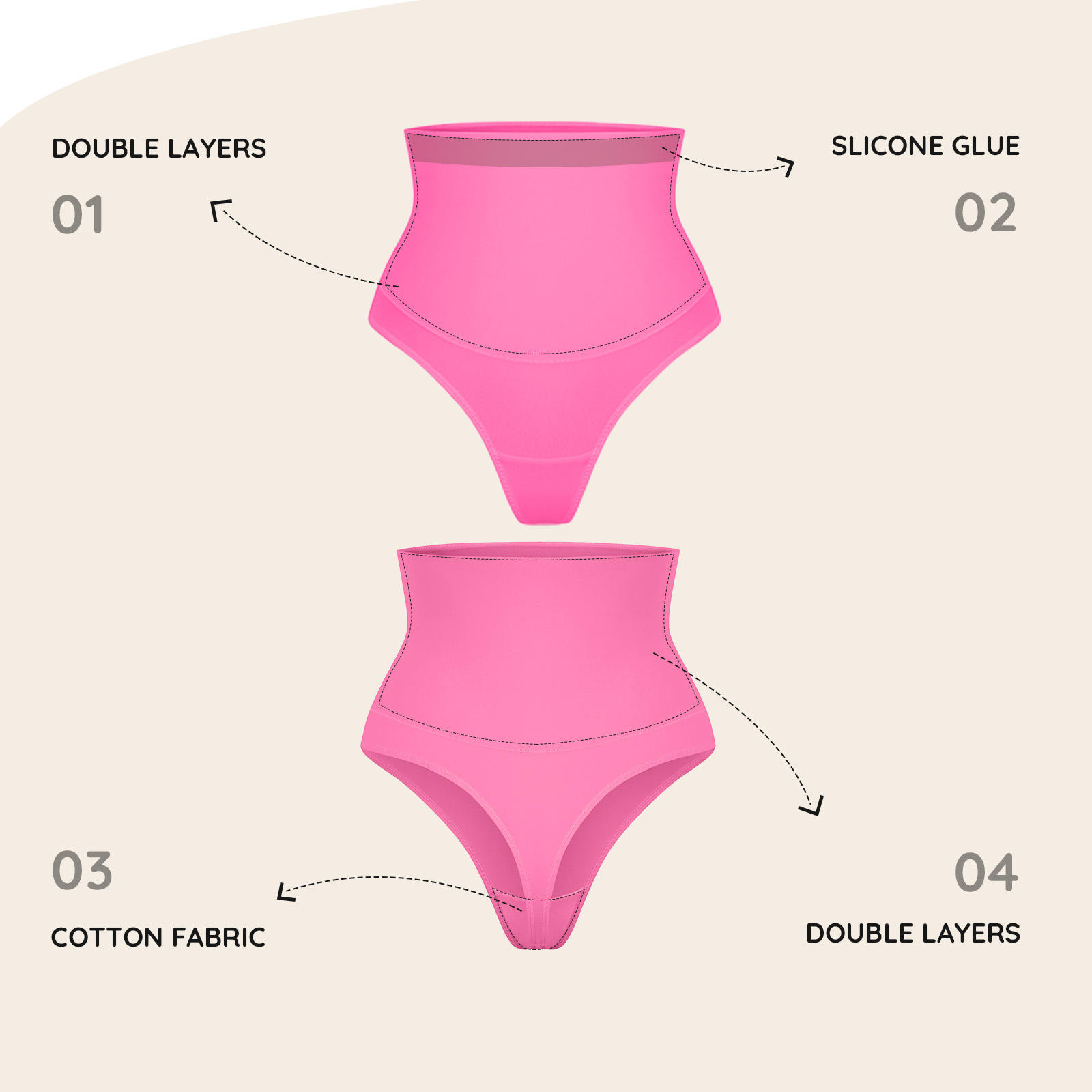 HEXIN Seamless Bra Panty Women Underwear Panties Wholesale Custom Womens Female Sexy for Women Adults Knitted Thongs