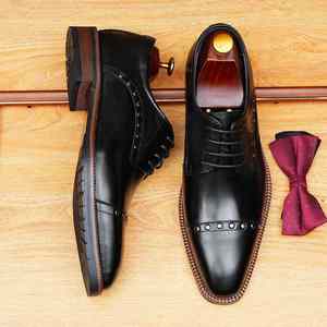 Nuevos Zapatos de Cuero para Hombre, Estilo Británico, Casuales de Negocios, Formales, para Boda, con Suela Gruesa y Brillante, de Gamuza - Product Image 3
