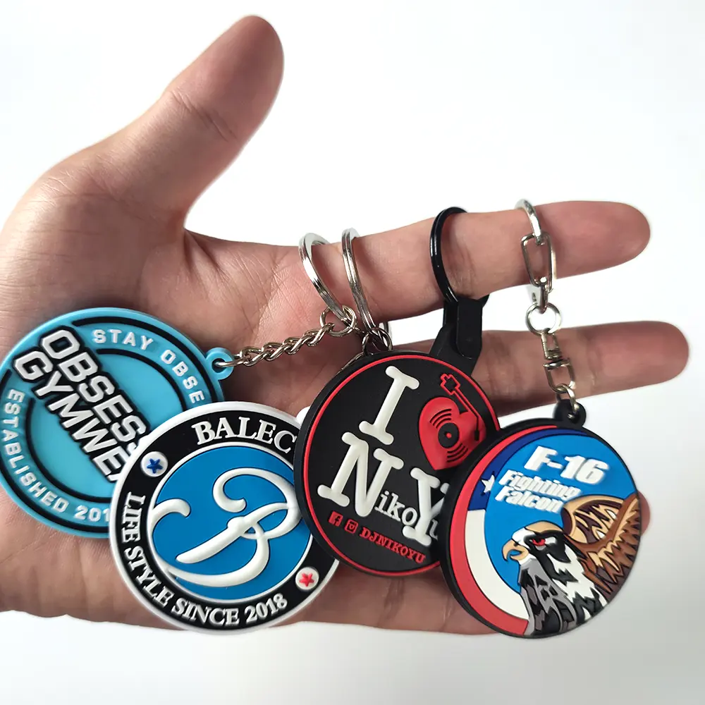 Custom 2d 3d Logo Soft Pvc Rubber Silicone Personalized Keychain Key Chain Keyring Key Chain