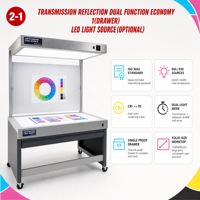 Cabine de visualisation des couleurs ISO3664 avec source lumineuse LED standard D65 D50 pour correspondance des couleurs, transmission et réflexion en impression