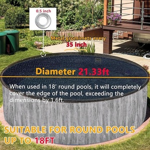 Couverture de <span class=keywords><strong>piscine</strong></span> <span class=keywords><strong>hors</strong></span> <span class=keywords><strong>sol</strong></span> <span class=keywords><strong>ronde</strong></span> en filet pour l'hiver, bâche de <span class=keywords><strong>piscine</strong></span> en maille avec œillets et cordes, couverture en maille noire pour attraper les feuilles - Product Image 2