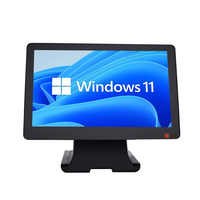 Moniteur à double écran tactile LCD résistif capacitif LED de 15.6 pouces avec affichage client pour systèmes de point de vente