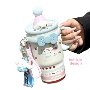 Borraccia Termica Portatile da 600ml in Acciaio Inossidabile 316L per Ragazze, con Cannuccia e Doppio Uso, Grande Capacità, per Mantenere il Freddo - Product Image 5