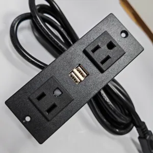 ETL/UL Certified Embedded mounted US type Power socket 100-240V/12A/15A power outlet Extension power strip with 2AC+2USB