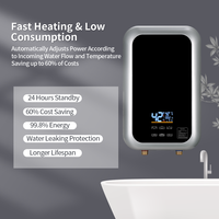 Pemanas Air Listrik Instan 220V 11000W Kontrol Sentuh Pencegah Kebocoran IPX4 Tahan Air Pemasangan di Dinding RV Hotel
