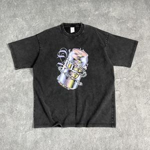 Soldes d'été 2026 : T-shirts homme délavés à l'acide, personnalisables avec logo, impression DTG/DTF, style vintage, coupe ample, streetwear épais - Product Image 1