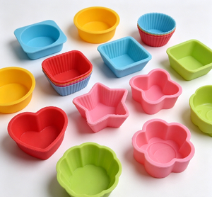 Moule à muffins en silicone écologique personnalisable en gros, moule à cupcakes, outil à fondant, moule à gâteau de forme personnalisée, couleur sur mesure - Product Image 5