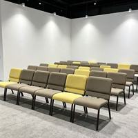 Chaises d'auditorium empilables en gros, chaises d'église modernes en tissu durable, adaptées aux églises, théâtres et hôtels