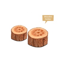 Support de table en bois Al-MOMIZ WS4P pour 4 porte-miswaks/bâtonnets, gravé au laser, prévention des tartres et des taches dentaires