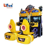 Lifun 32 "Out Run Twins Simulator Arcade Machine de jeu de course à pièces 2 joueurs 2x32" LCD 110V/220V Jaune LF-C43