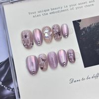 Nouveau produit lancé, Miroir Démon Vent Noir, Doré à la poudre, Noir-or Luxueux-élégant, Faux ongles press-on faits main