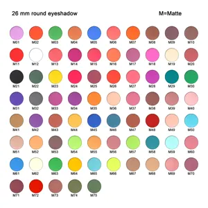 OEM Label Kustom Pribadi Multiwarna Palet Eyeshadow Tunggal Berkilau Matte Glitter DIY Palet Eyeshadow 26Mm