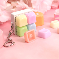 Porte-clés clavier mécanique personnalisé avec touches remplaçables, jouet anti-stress, cadeau DIY mignon et personnalisé pour les gamers et le bureau