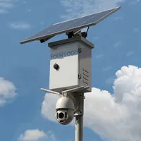 Kamera Kubah Hd Penuh 5MP Ptz Nirkabel, Kamera Keamanan Panel Surya Baterai Ptz Wifi Luar Ruangan Tenaga Surya