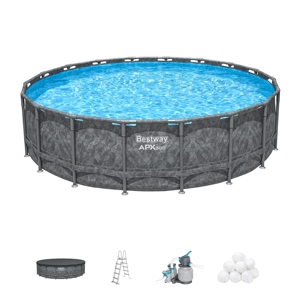 Nouvel Arrivage 2025 – <span class=keywords><strong>Piscine</strong></span> Familiale Extérieure 5,49m x 1,32m Grise avec Support et <span class=keywords><strong>Filtre</strong></span> à <span class=keywords><strong>Sable</strong></span> <span class=keywords><strong>pour</strong></span> <span class=keywords><strong>Piscine</strong></span> à Pagaie, 561KM - Product Image 2