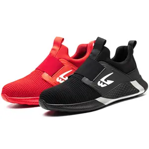 2024 새로운 도착 뜨거운 판매 원래 디자인 강철 발가락 보호 안전 신발 메쉬 탄성 슬립에 안전 신발