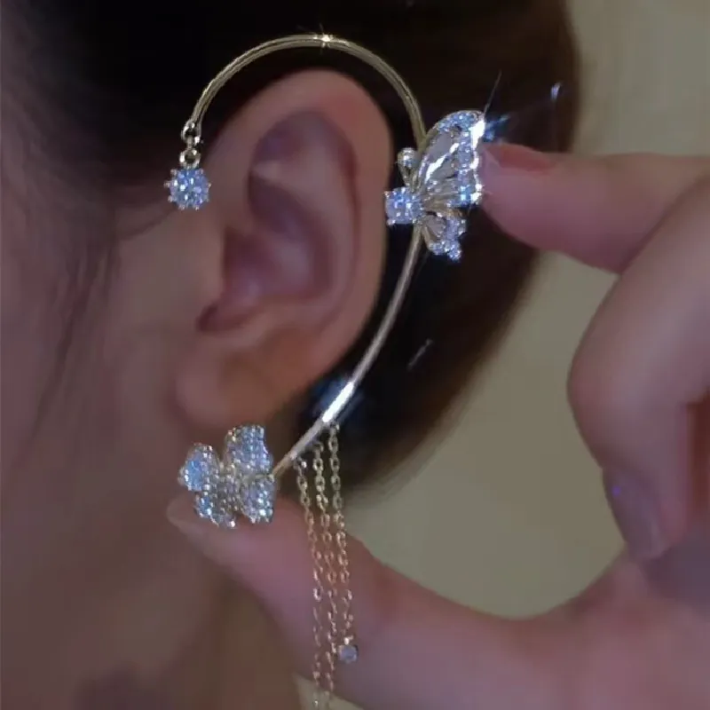 Butterfly Earrings Clip On Earrings Butterfly Ear Cuff for Women Fairycore Coquette Aesthetic Accessories Y2k Jewelry Wholesale