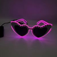 Lunettes de rave à fil lumineux EL, cœur clignotant LED, tendance, vente chaude, pour mariage, Saint-Valentin, rentrée scolaire, en plastique