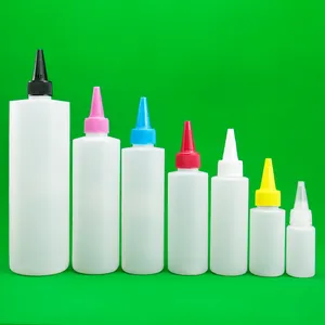 Empty 30ml 60ml 100ml 250ml 500ml Plastic Hair Oil Squeeze Applicator Packaging Bottle With Twist-open Dispensing Cap