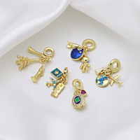 Pendentif en émail couleur or, motif avion, fusée et Terre, avec zircon, bijoux géométriques tendance pour femmes, vente en gros