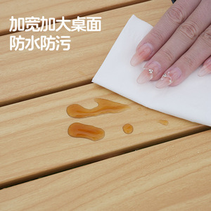 Outdoor Folding <b>Table</b> Aluminum Alloy Rectangular <b>Portable</b> Camping <b>Picnic</b> Barbecue <b>Table</b> With Wood Grain Finish - Product Image 1