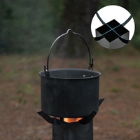 HISPEED Réchaud à fusée portable en acier au carbone Poêle à bois pliable réglable pour la cuisine Ensemble de camping en plein air