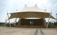 Tente à membrane pour événements, structure en membrane tendue en PVC pour couverture de scène de festival de musique, installation rapide, abri extérieur résistant aux intempéries