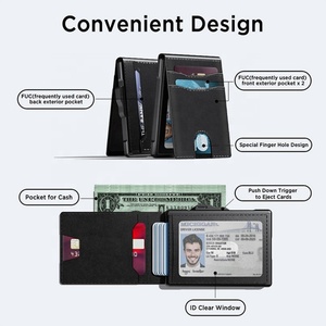 Custom Front Pocket <b>Wallets</b> <b>RFID</b> Blocking Bifold Credit Card Holder Mens Shield <b>Wallet</b> Slim Pop up Leather <b>Wallet</b> - Product Image 4