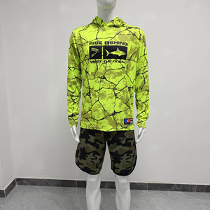 Camiseta de Pesca con Capucha para Hombre, Color Amarillo Fluorescente, UPF50+, Secado Rápido, Transpirable, para Pesca y Navegación en Verano - Product Image 2