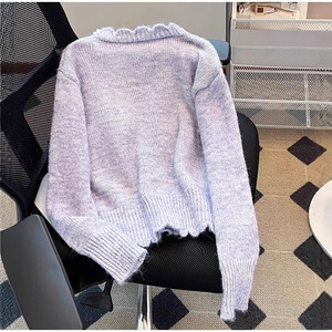 Cardigan en tricot à col rond et manches longues pour femme, coupe ample, anti-boulochage, printemps-automne, Dongguan Dalang - Product Image 3