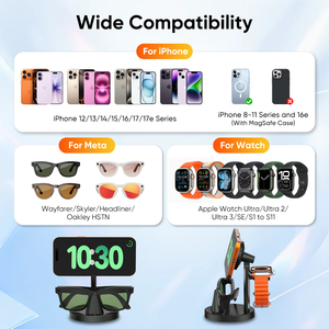 Base 3-in-1 per Telefono/Smartwatch/Occhiali, Base di Ricarica Wireless 15W, Supporto da Scrivania per Ricarica Rapida e Organizzazione, Compatibile con Meta AI Ray-Ban - Product Image 5