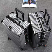 Valise à roulettes en aluminium, bagage cabine, roues universelles, durable, robuste, étanche, serrure à combinaison standard