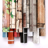 Rouleaux de papier peint vinyle PVC auto-adhésifs modernes, géométriques, imperméables et ignifuges, à motif lattes de bois, taille personnalisable pour murs domestiques