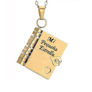 Collier en acier inoxydable gravable avec symbole du Bouddhisme, plaqué or, chaîne de clavicule, cadeau de Saint-Valentin pour elle - Product Image 2