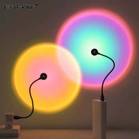 Projecteur LED USB portable TECH-KING RGB Mini pour table, lumière arc-en-ciel, lumière rouge coucher de soleil, lumière jaune coucher de soleil, lumière d'ambiance