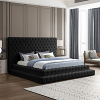PZCN HOME Boîte en bois de style européen Conceptions de lit Images Cadre de lit Double taille Up-lit rembourré à vendre pour enfants
