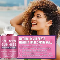 Compléments alimentaires de haute qualité personnalisés en gros soutiennent la croissance des cheveux ongles peau gommes de collagène sain avec de la biotine vitamine C