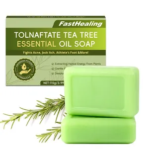 Savon artisanal à l'huile essentielle <span class=keywords><strong>d</strong></span>'arbre à thé avec base de savon pour le nettoyage du visage et du corps Combat l'acné Type de peau universel - Product Image 1
